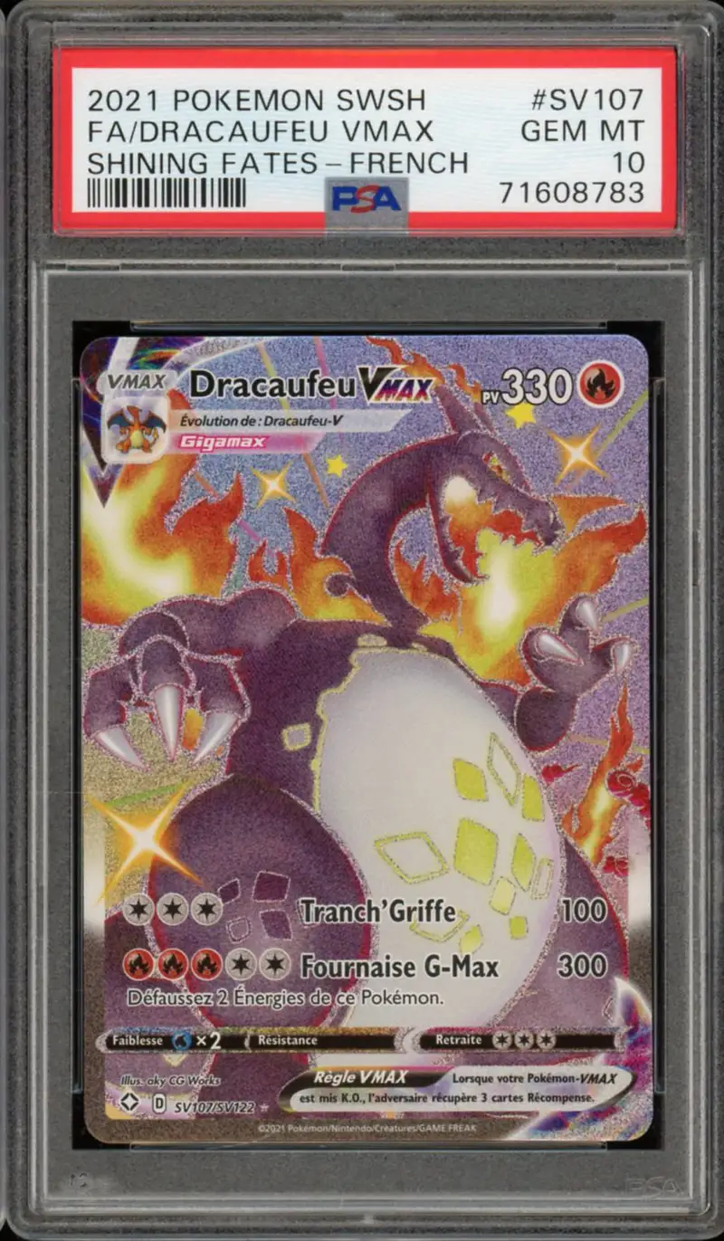 PSA 10 Dracaufeu VMax Shiny