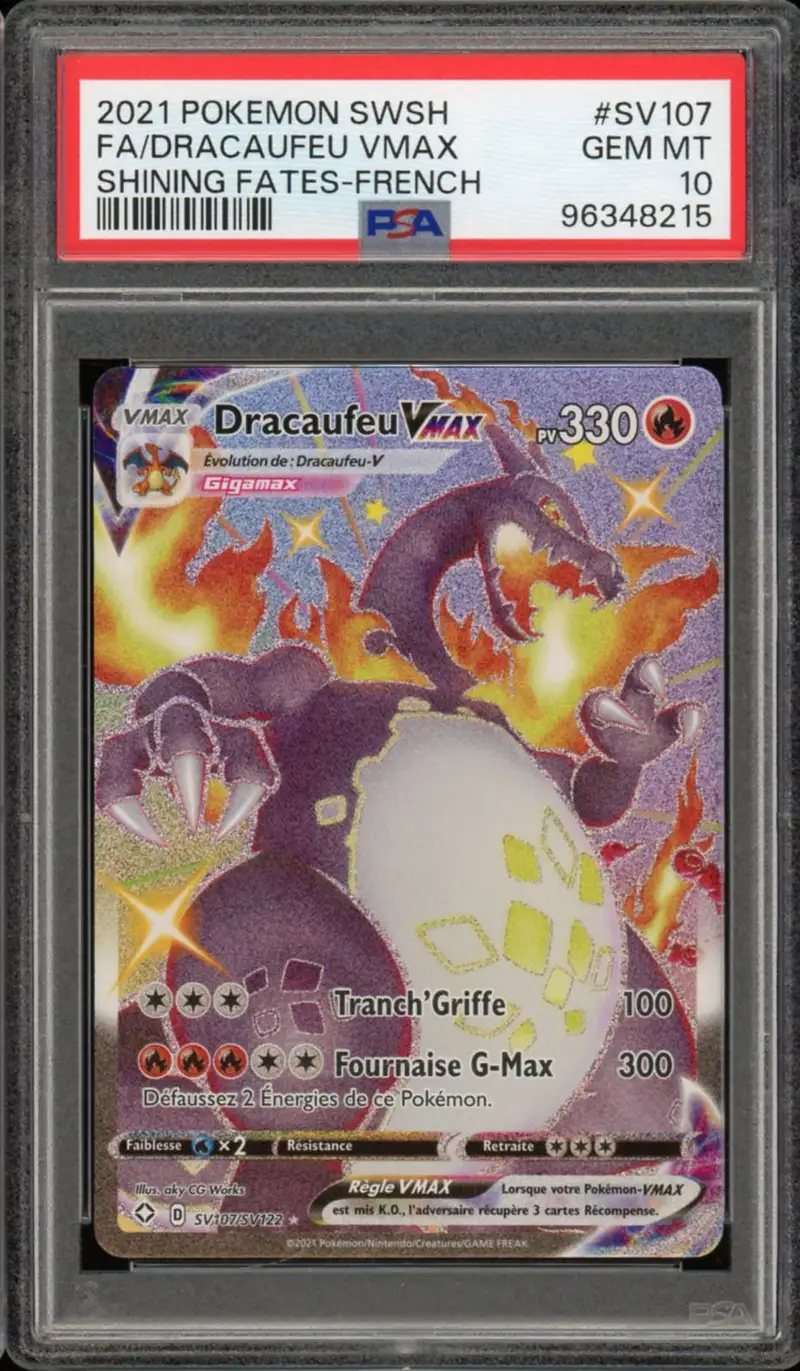 PSA 10 Dracaufeu VMax Shiny