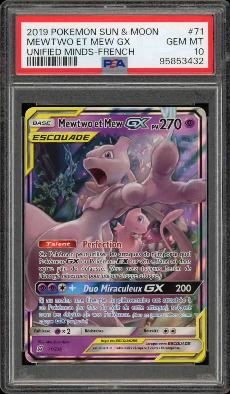 PSA 10 Mewtwo et Mew Gx
