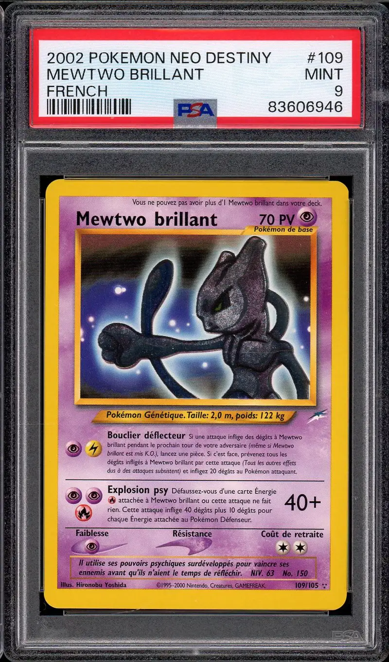 PSA 9 Mewtwo Brillant