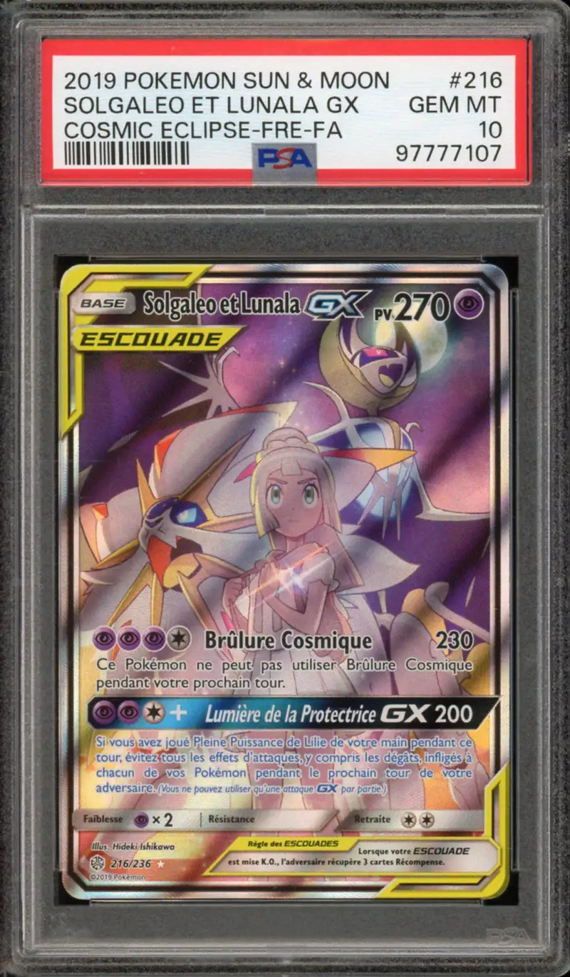 PSA 10 Solgaleo et Lunala Gx