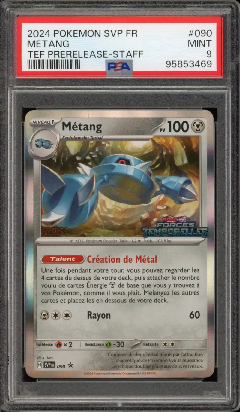PSA 9 Métang Prerelease Staff