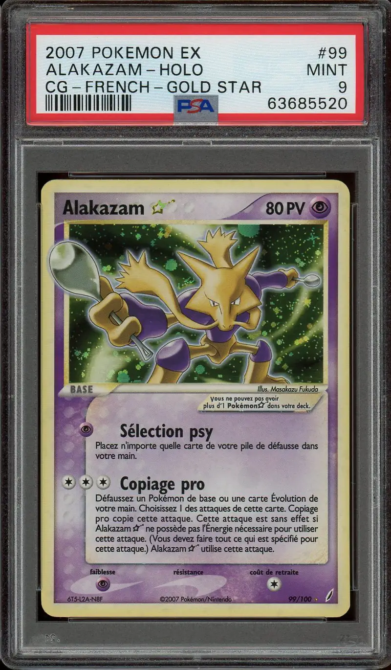 PSA 9 Alakazam Gold Star