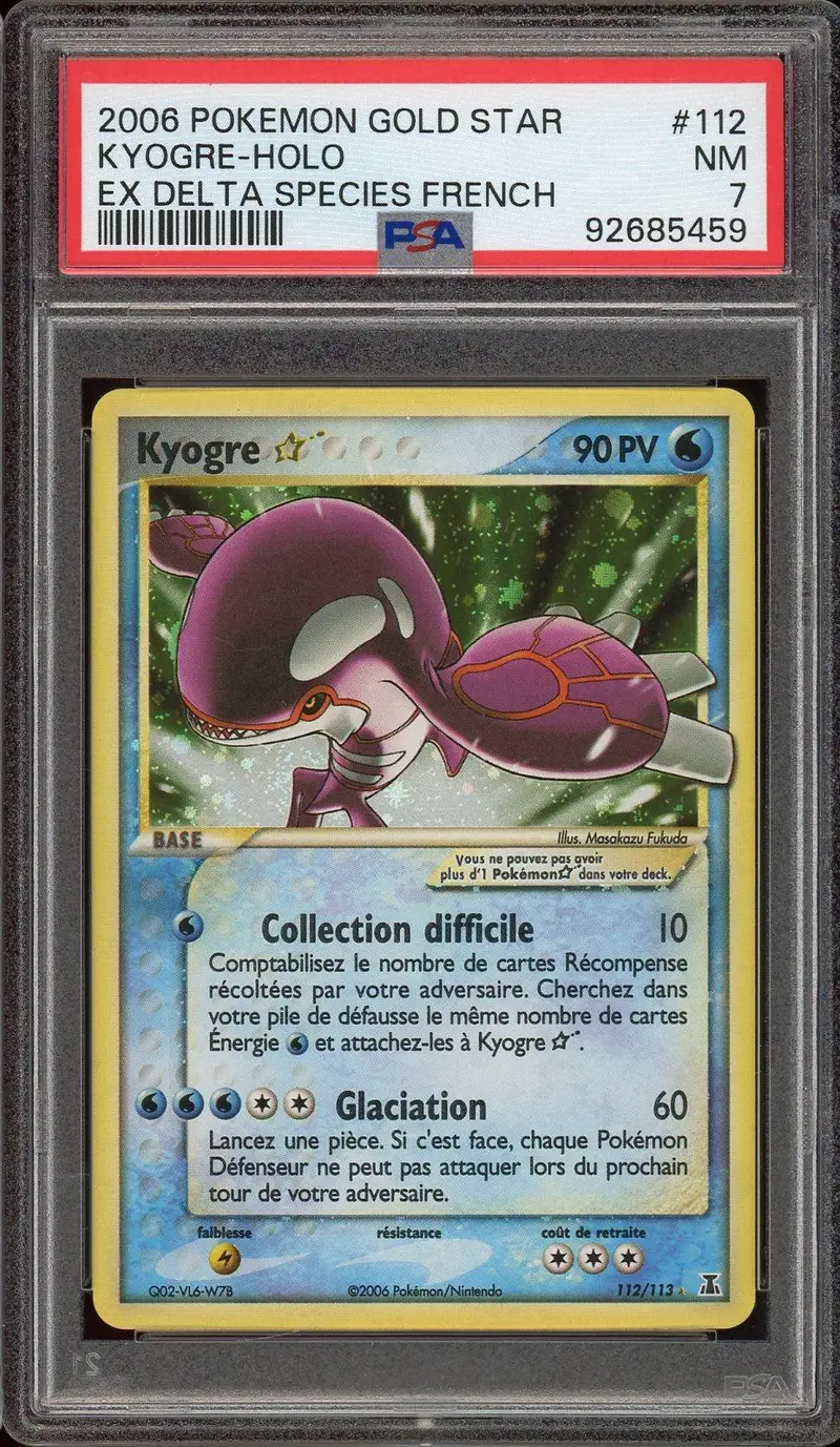 PSA 7 Kyogre Gold Star