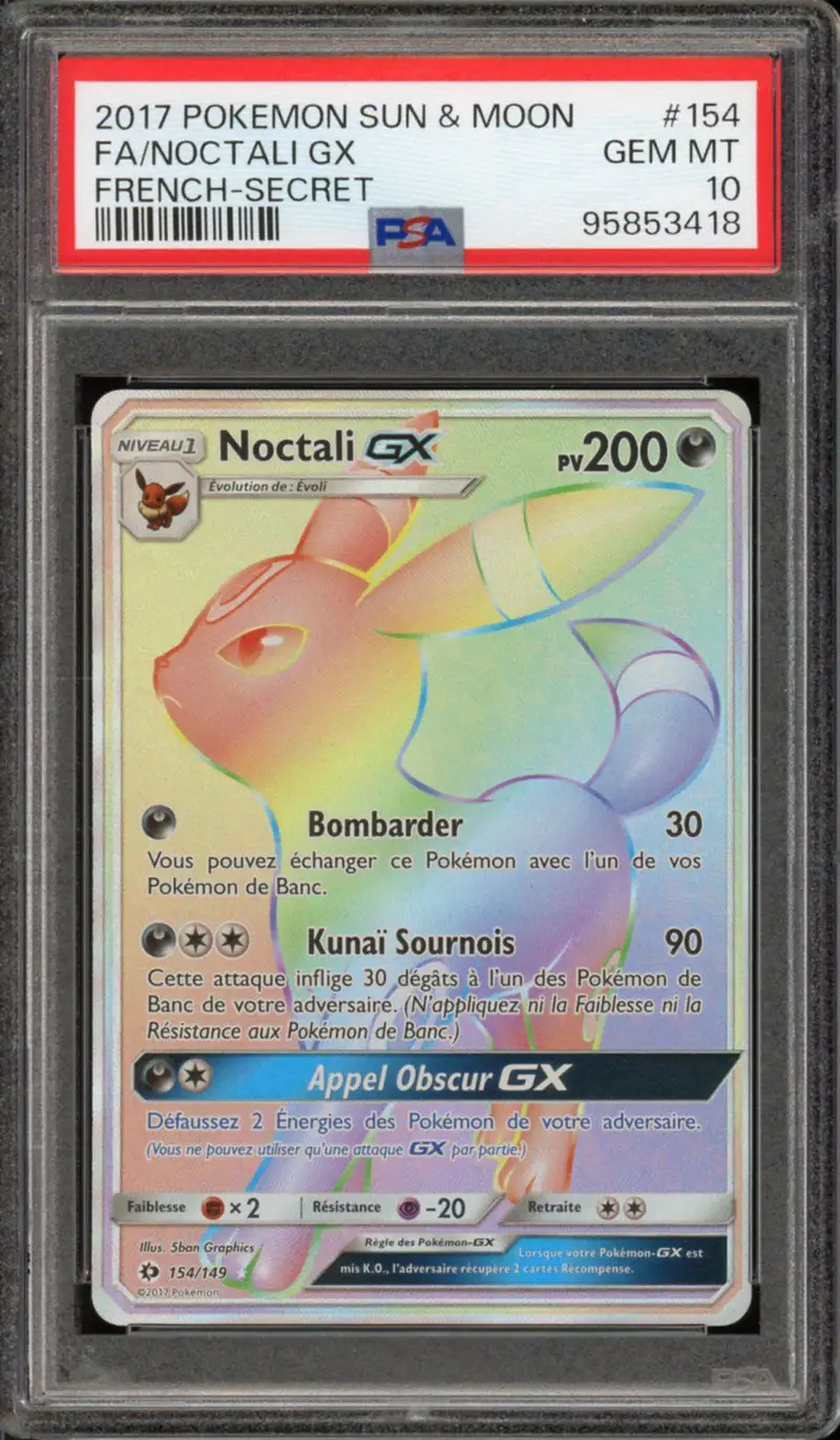 PSA 10 Noctali Gx Rainbow