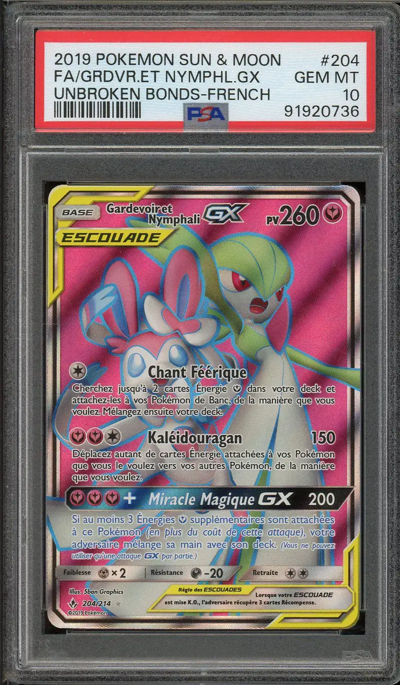 PSA 10 Gardevoir et Nymphali Gx