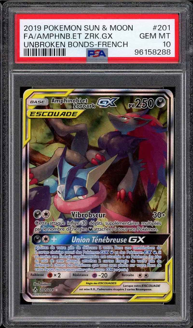 PSA 10 Amphinobi et Zoroark Gx