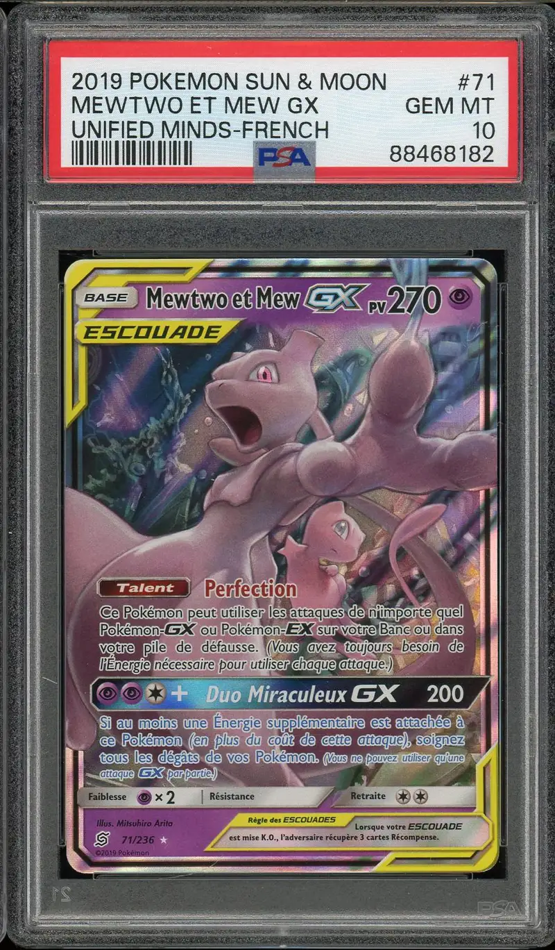 PSA 10 Mewtwo et Mew Gx