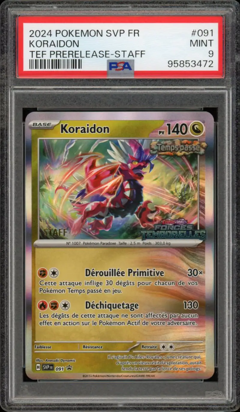 PSA 9 Koraidon Prerelease Staff