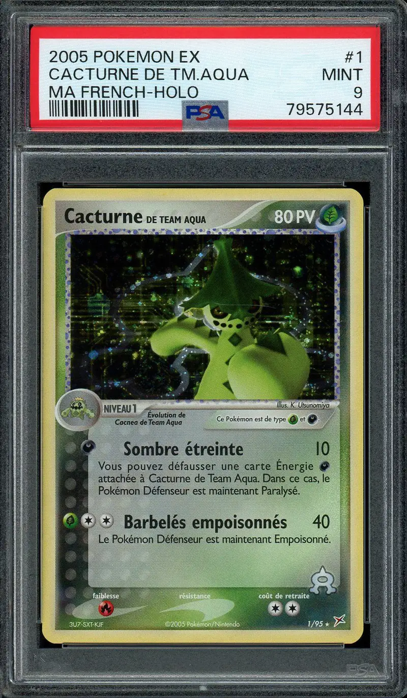 PSA 9 Cacturne de Team Aqua Holo