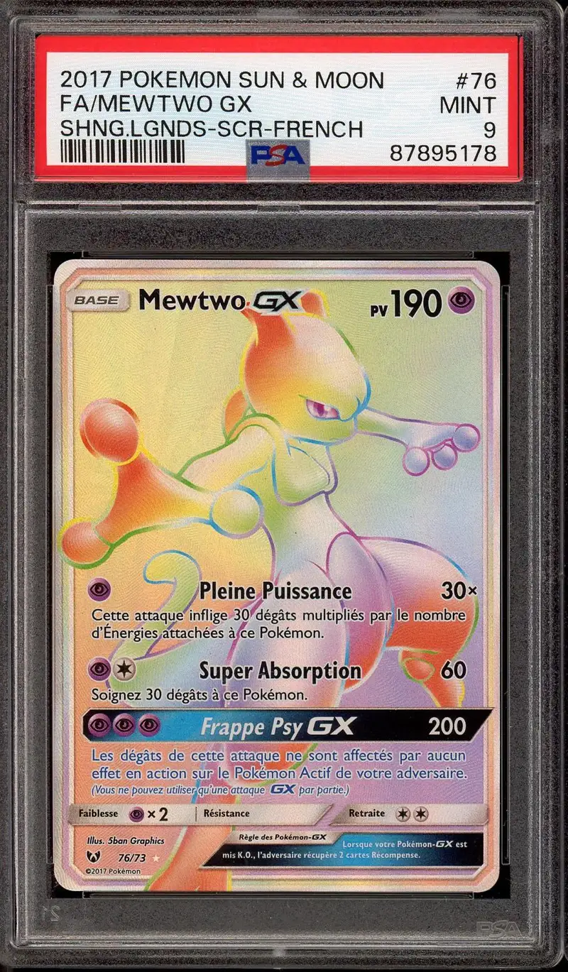 PSA 9 Mewtwo Gx Rainbow