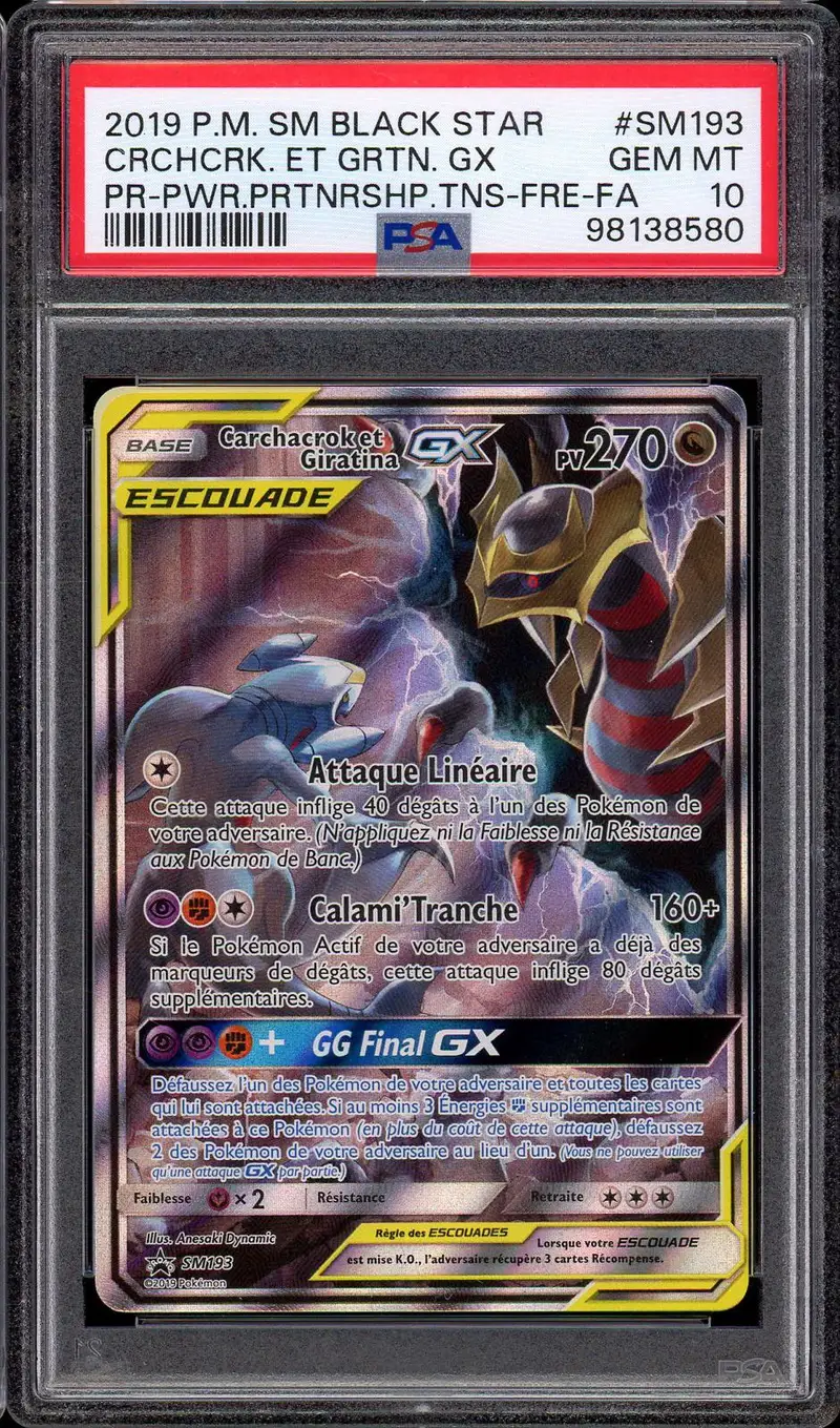 PSA 10 Carchacrok et Giratina Gx