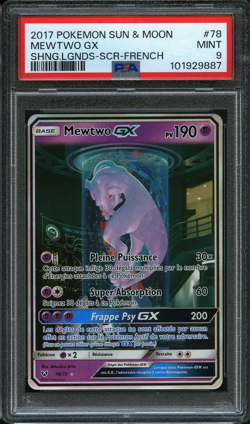 PSA 9 Mewtwo Gx