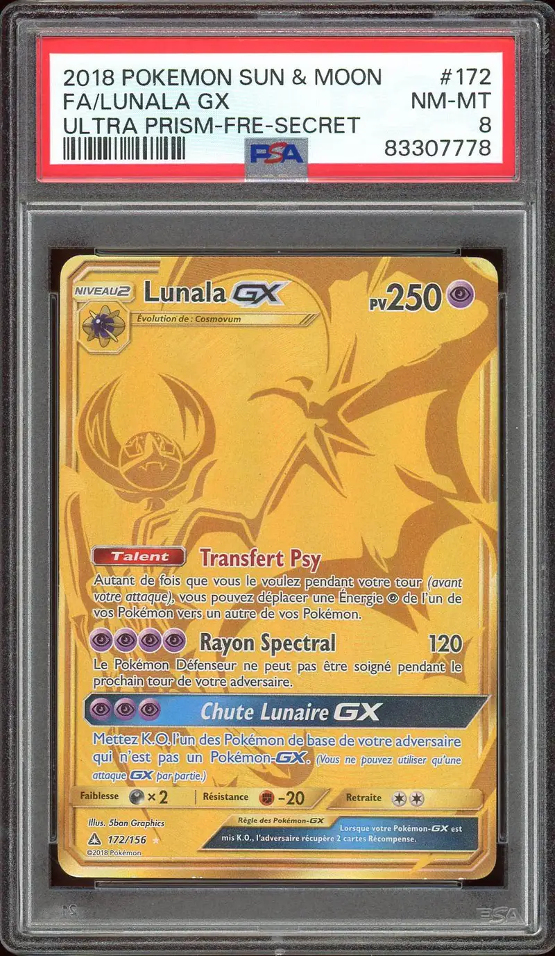 PSA 8 Lunala Gx