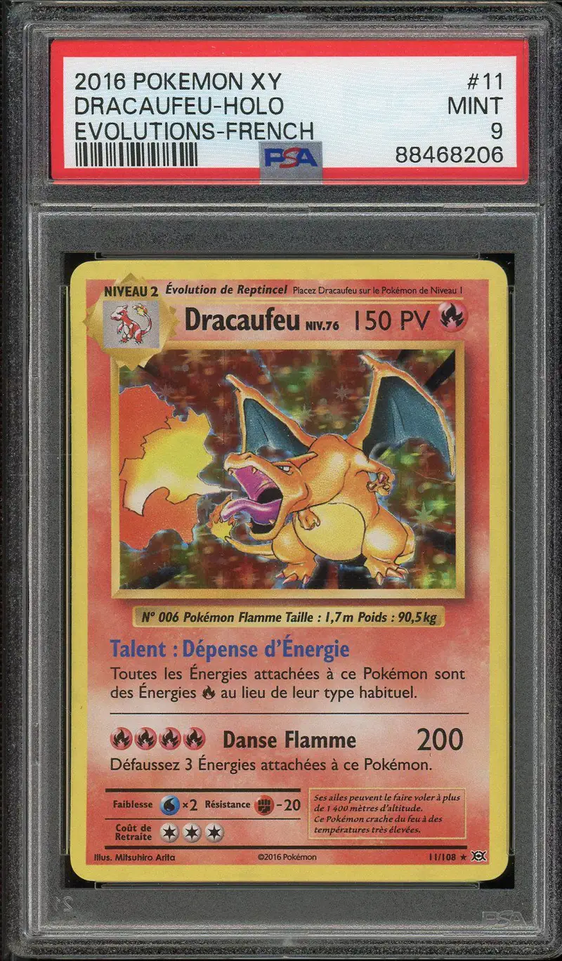 PSA 9 Dracaufeu Holo