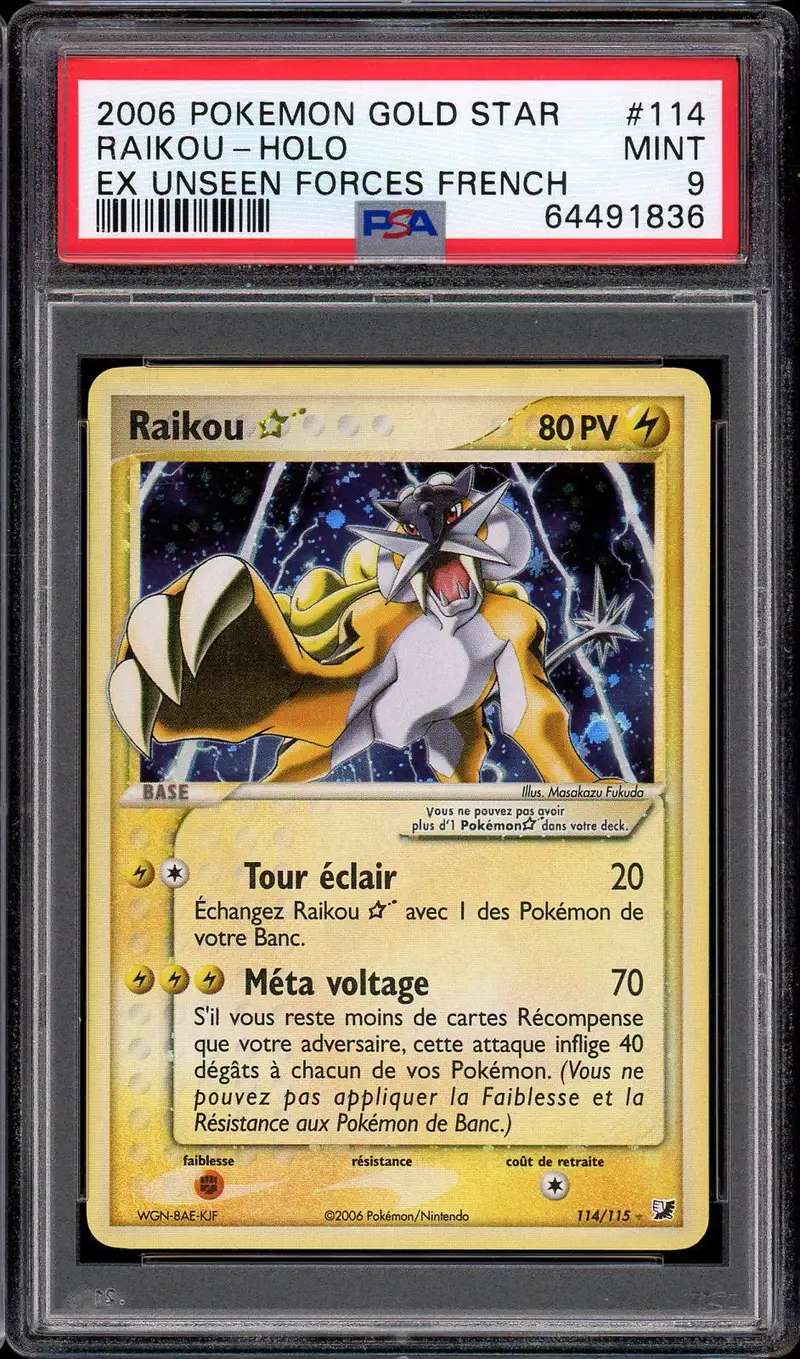 PSA 9 Raikou Gold Star