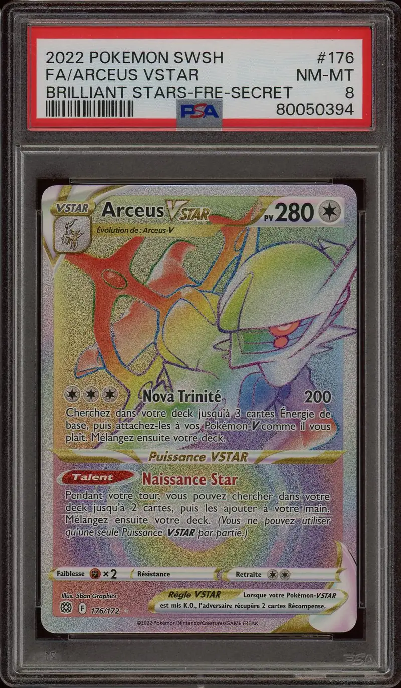 PSA 8 Arceus VStar Rainbow