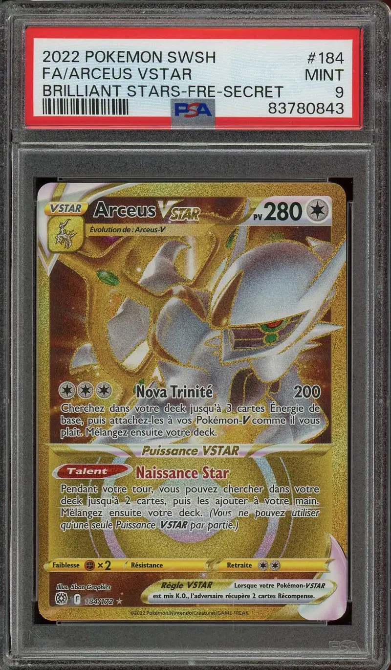 PSA 9 Arceus VStar Gold