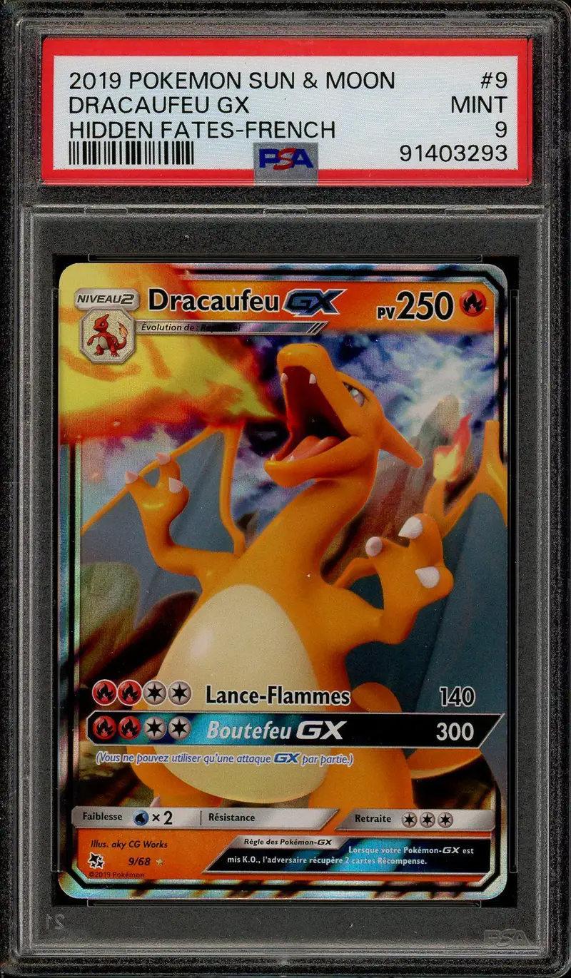 PSA 9 Dracaufeu Gx