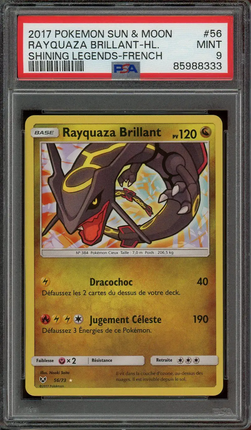 PSA 9 Rayquaza Brillant