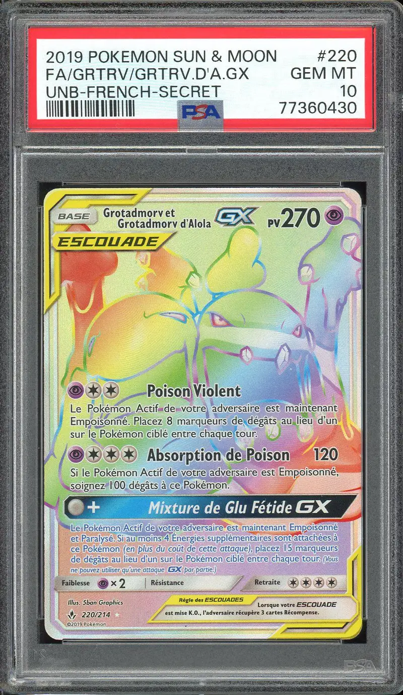 PSA 10 Grotadmorv et Grotadmorv d'Alola Gx