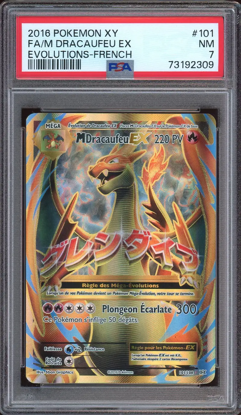 PSA 7 Méga Dracaufeu Ex