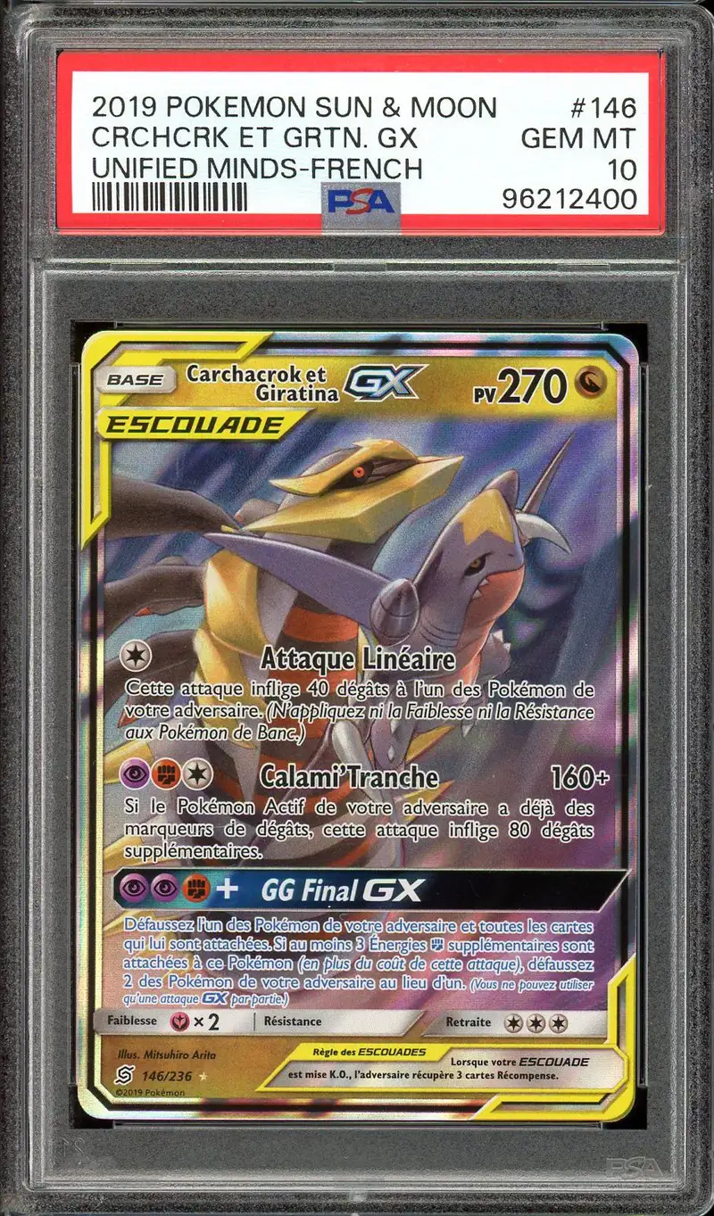 PSA 10 Carchacrok et Giratina Gx