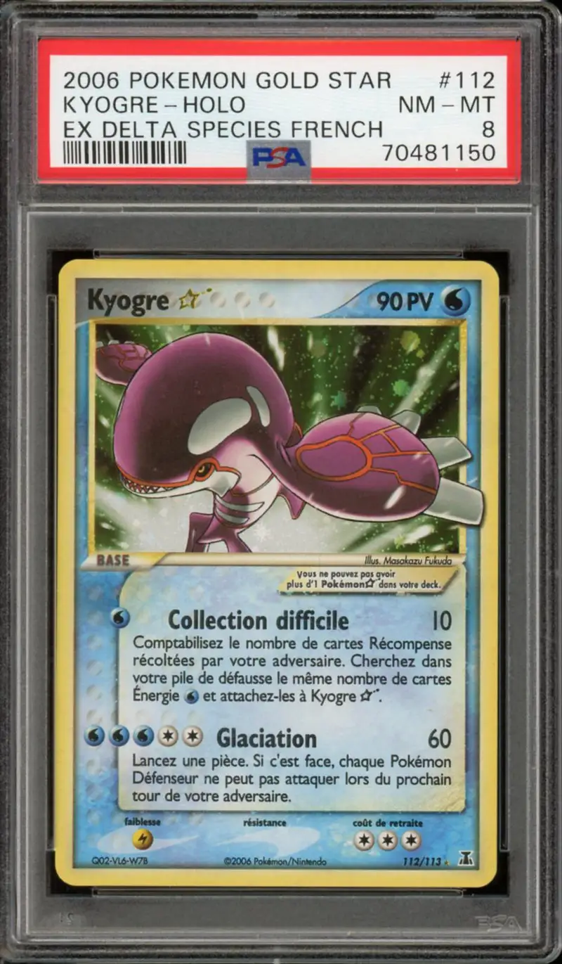 PSA 8 Kyogre Gold Star