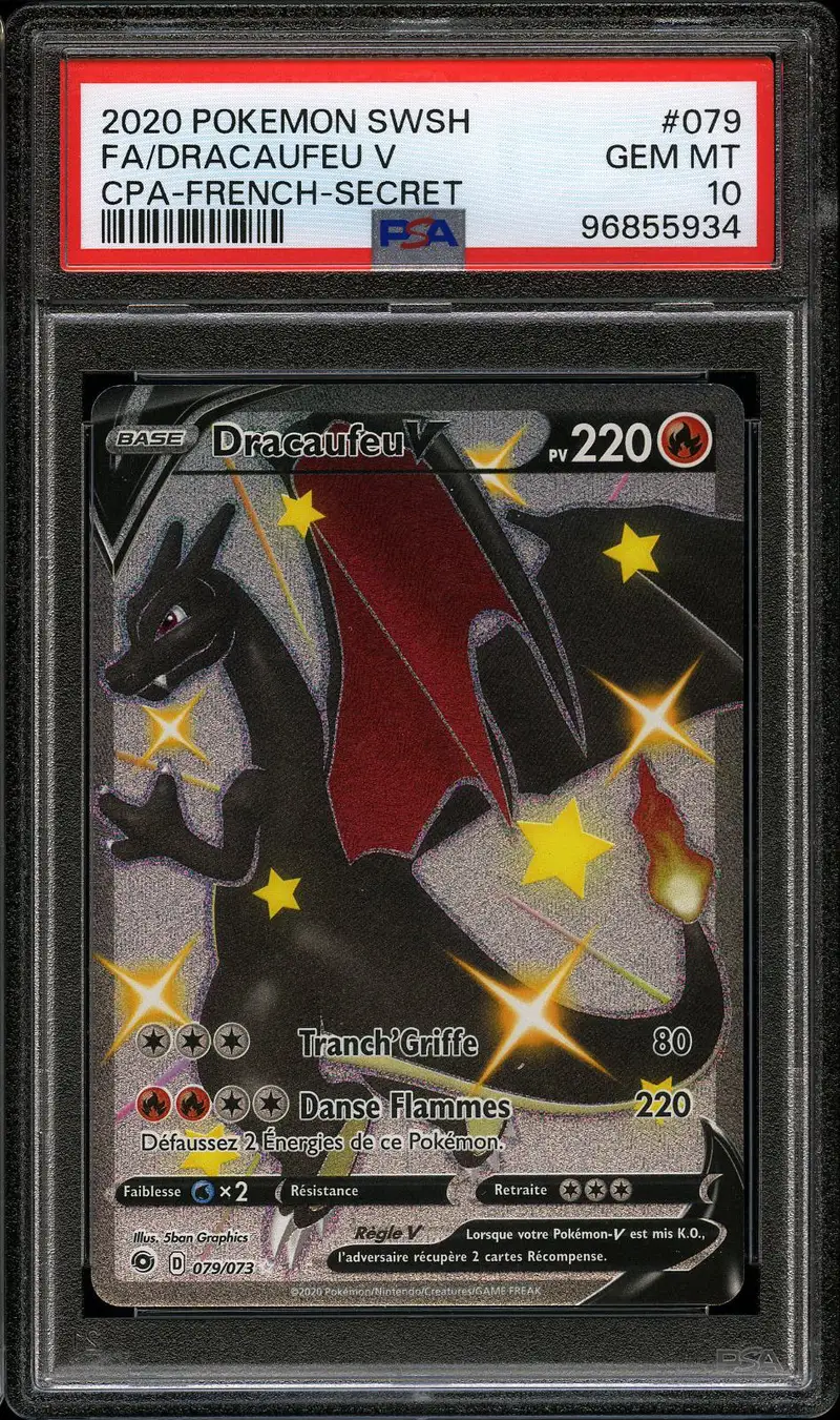 PSA 10 Dracaufeu V Shiny