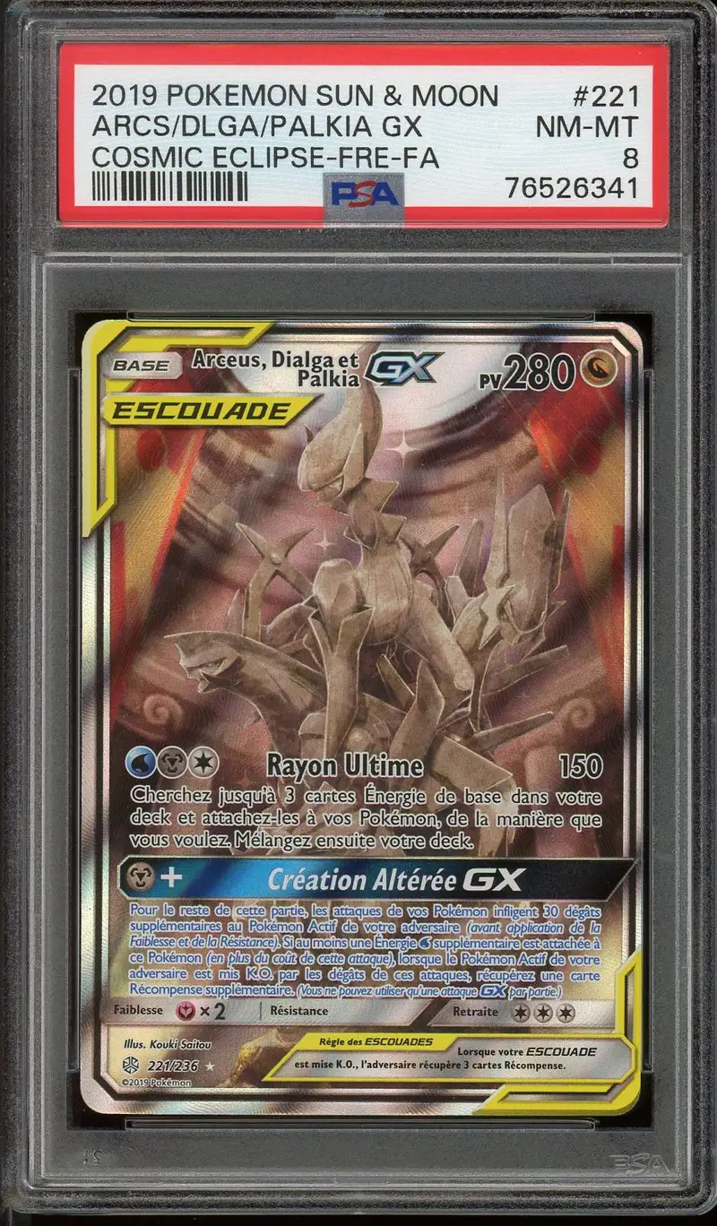 PSA 8 Arceus, Dialga et Palkia Gx
