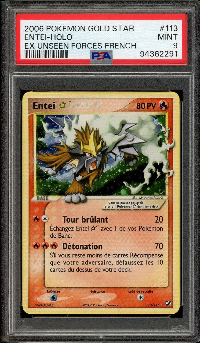 PSA 9 Entei Gold Star