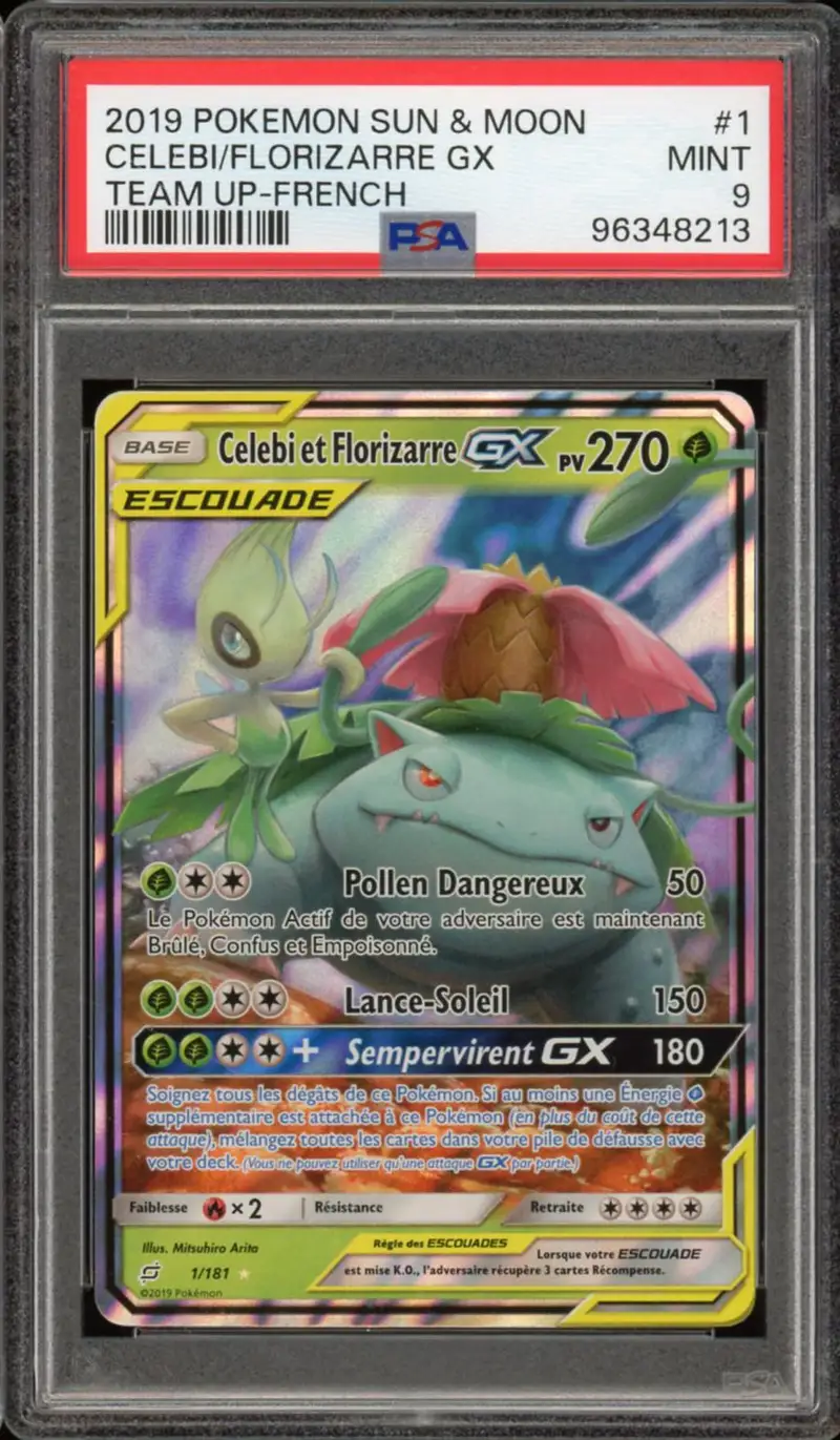 PSA 9 Celebi et Florizarre Gx