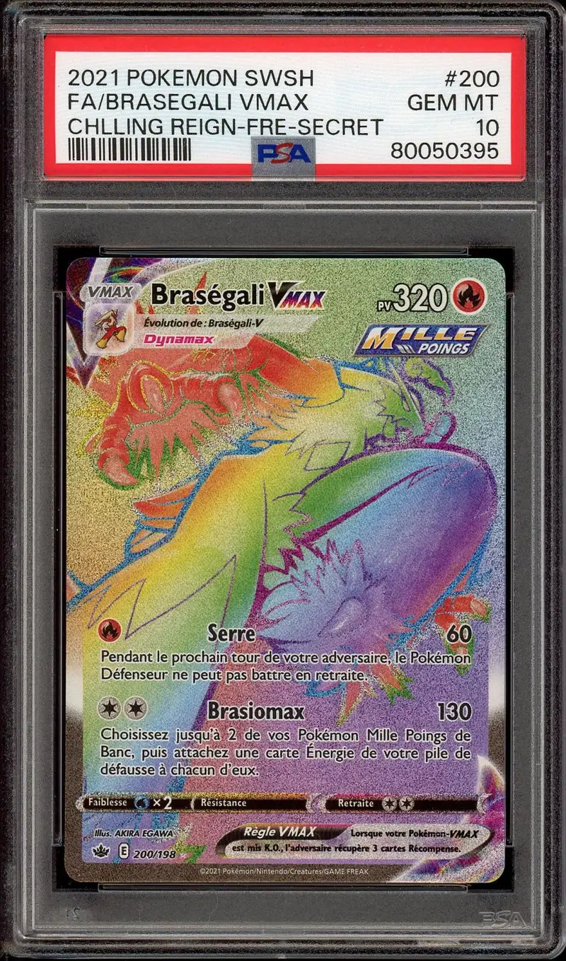 PSA 10 Braségali VMax Rainbow