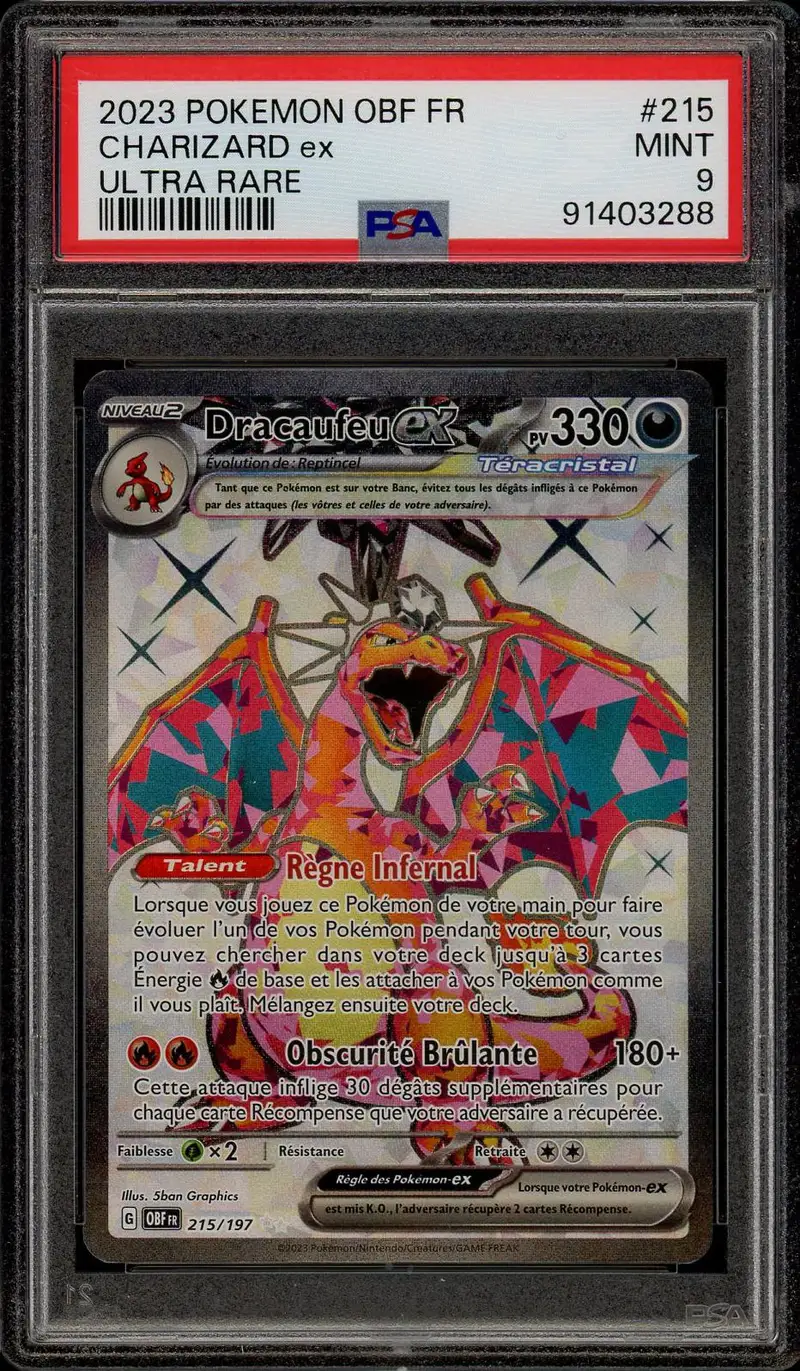 PSA 9 Dracaufeu Ex