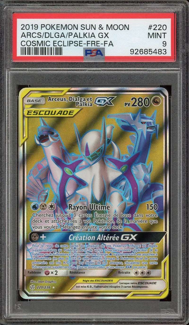 PSA 9 Arceus, Dialga et Palkia Gx
