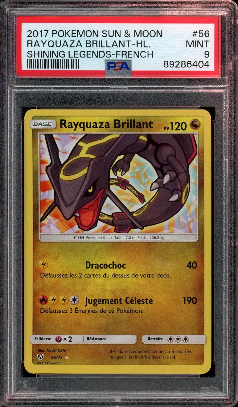 PSA 9 Rayquaza Brillant