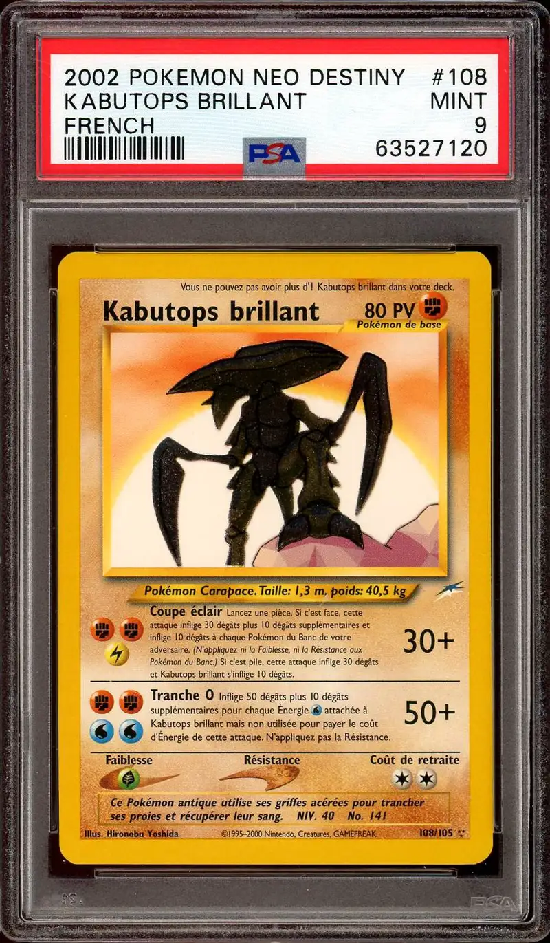 PSA 9 Kabutops Brillant