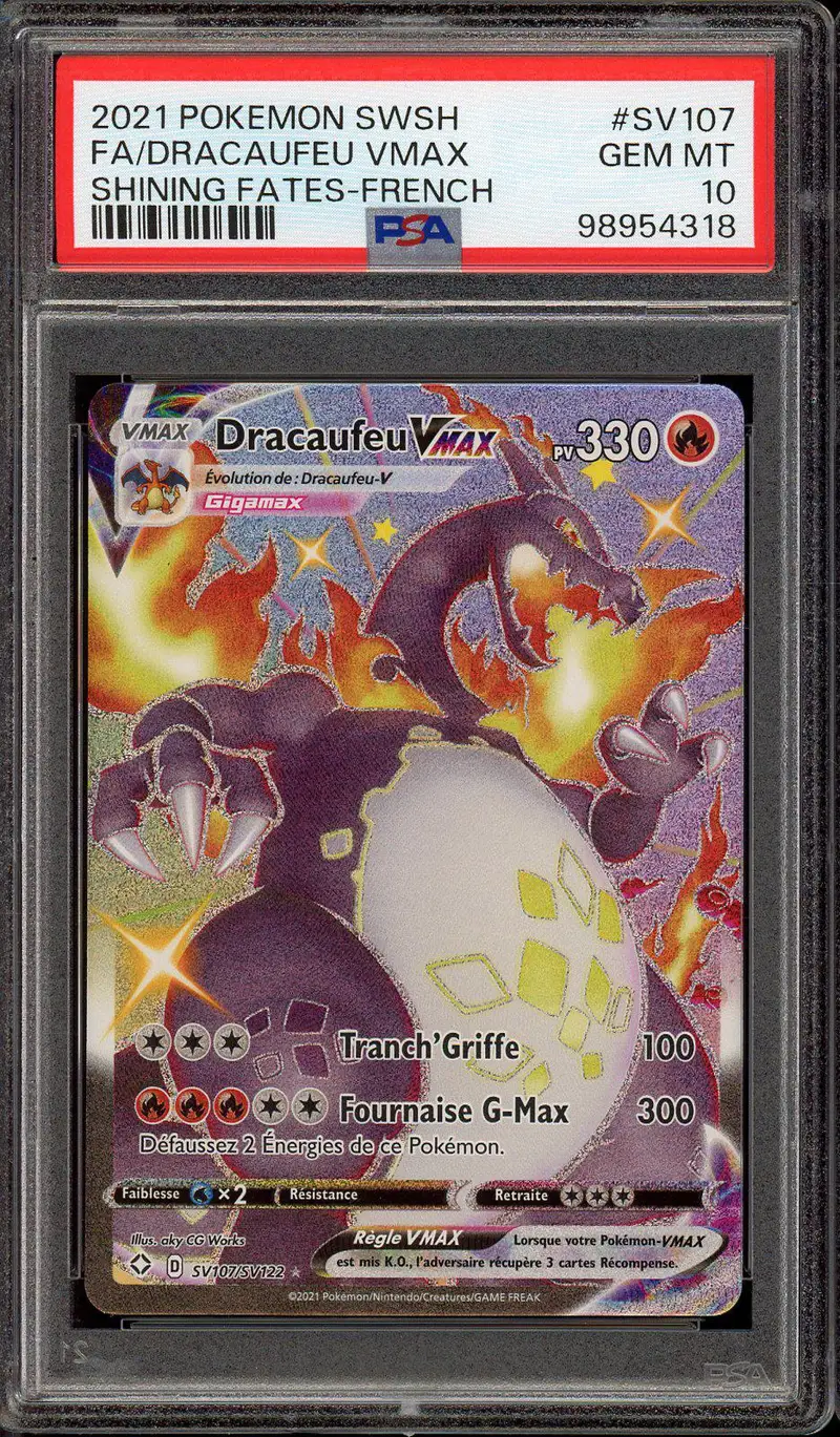 PSA 10 Dracaufeu VMax Shiny