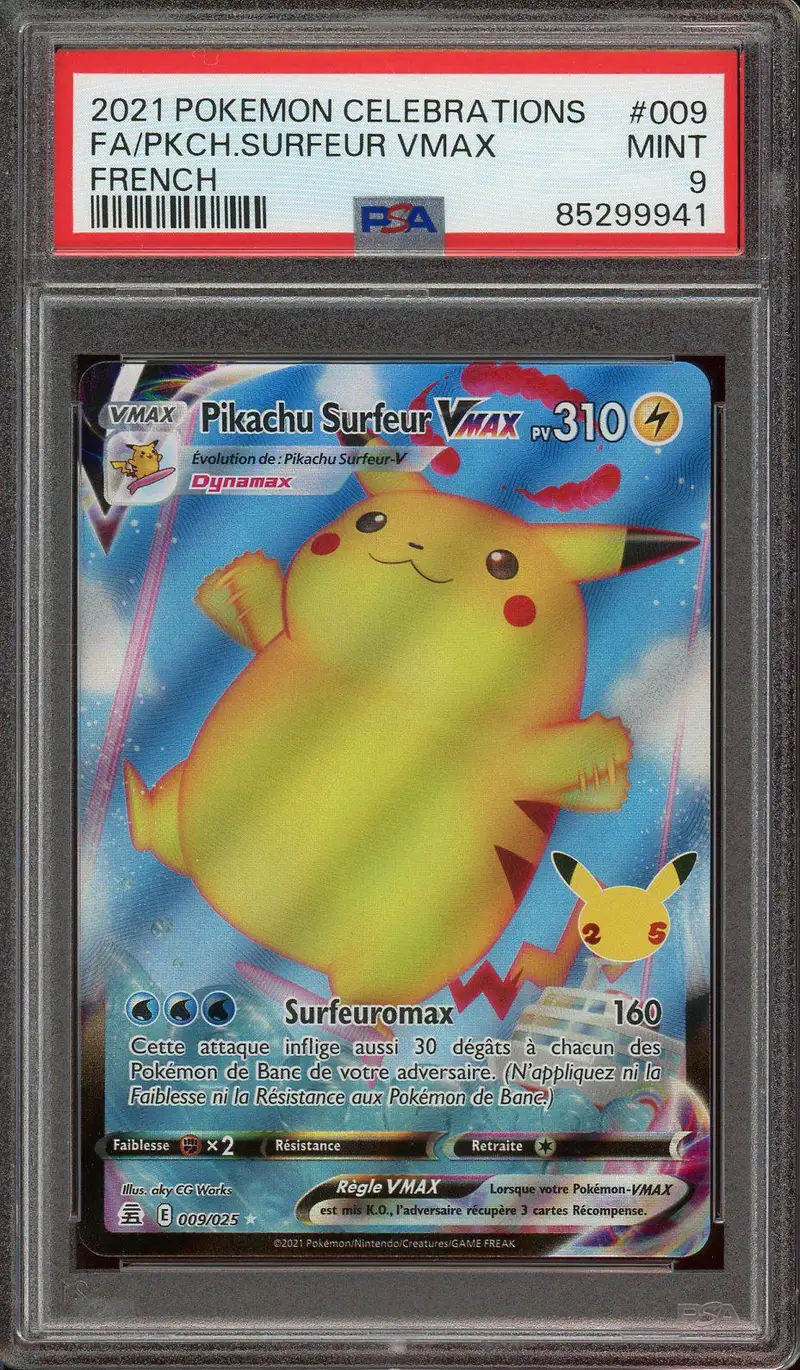 PSA 9 Pikachu Surfeur VMax