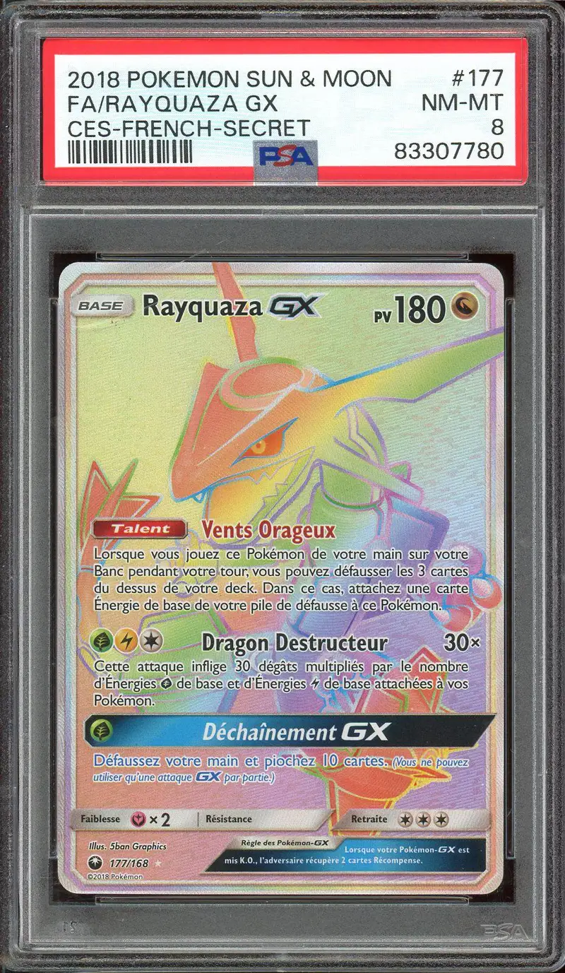 PSA 8 Rayquaza Gx Rainbow