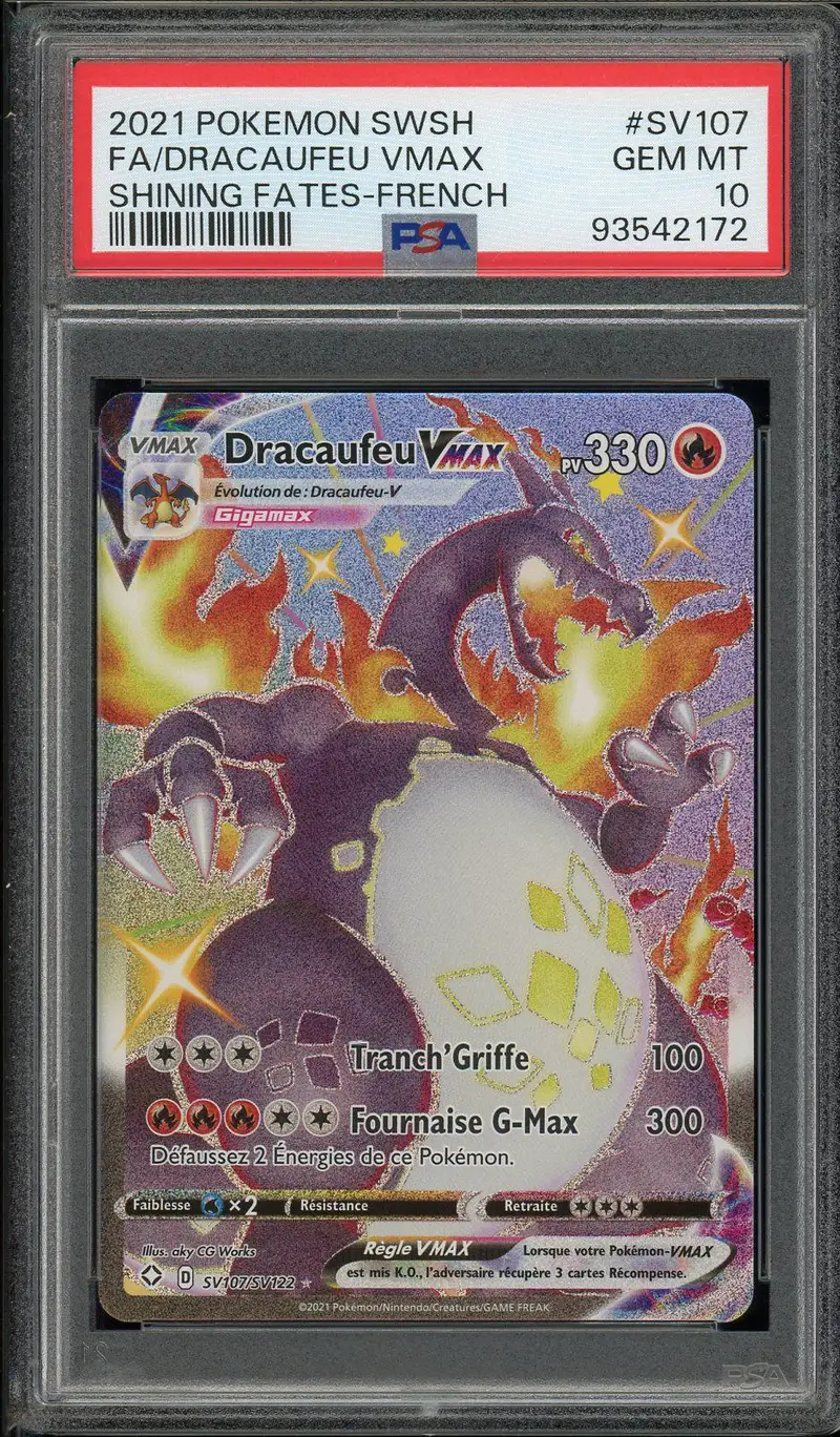 PSA 10 Dracaufeu VMax Shiny
