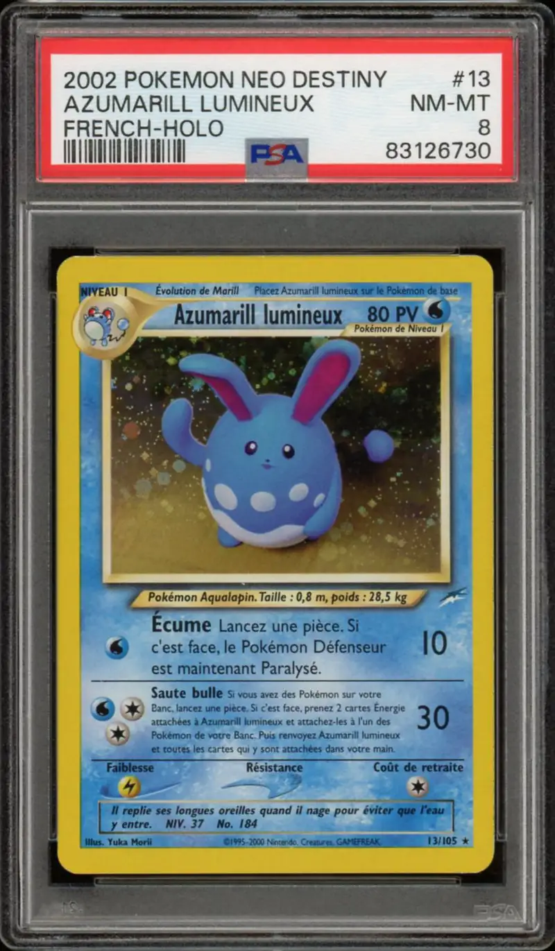 PSA 8 Azumarill Lumineux Holo