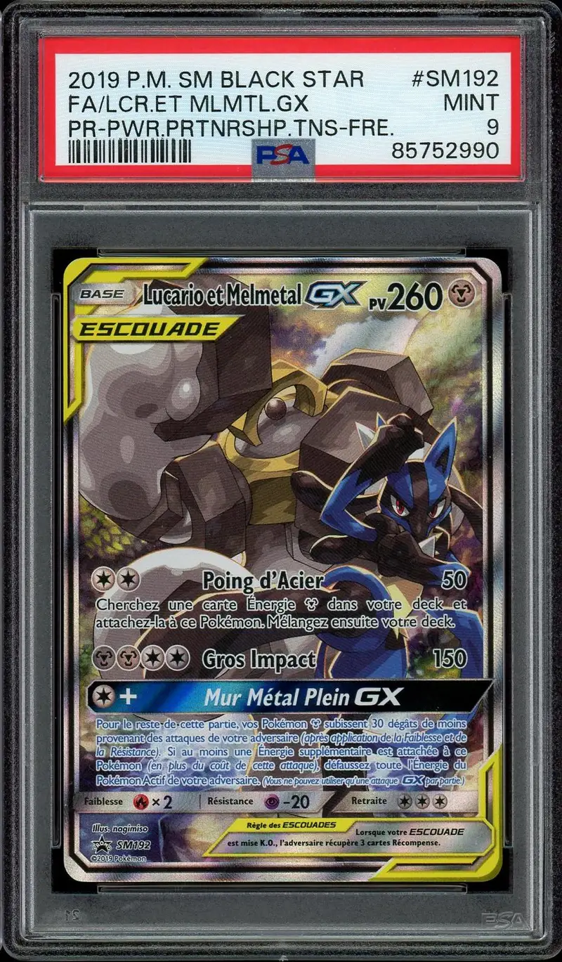 PSA 9 Lucario et Melmetal Gx