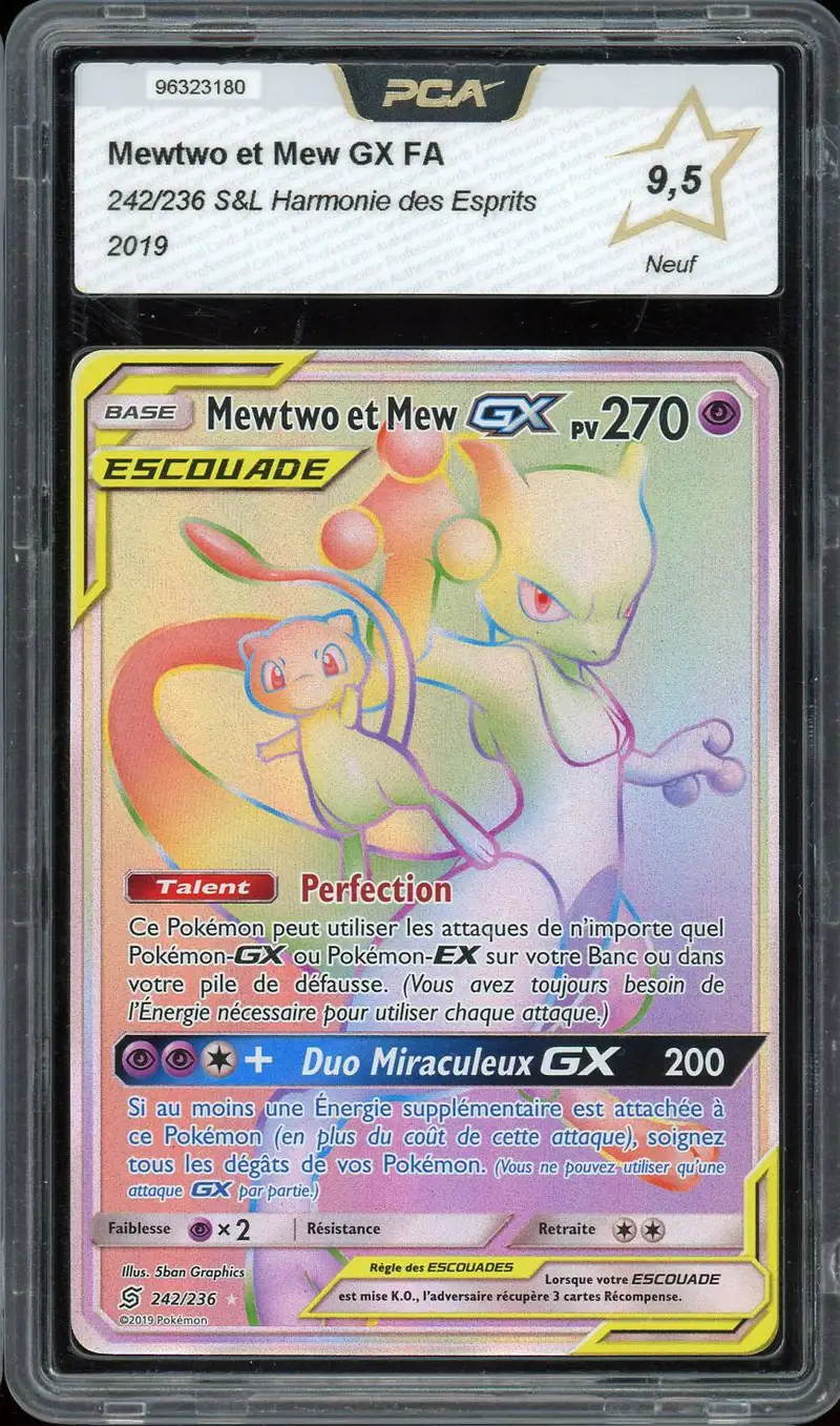 PCA 9.5 Mewtwo et Mew Gx Rainbow