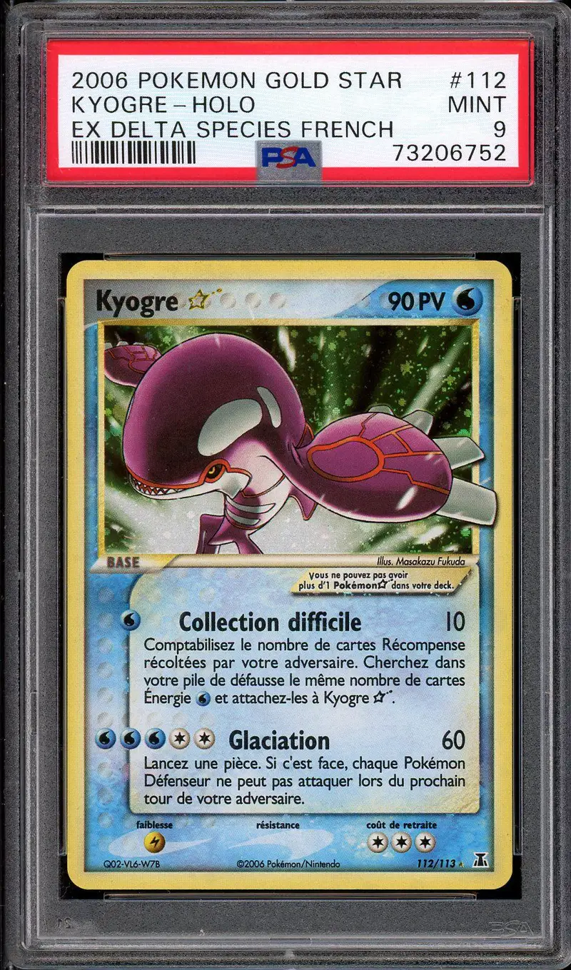 PSA 9 Kyogre Gold Star