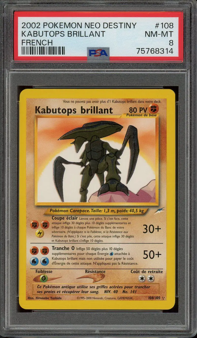 PSA 8 Kabutops Brillant