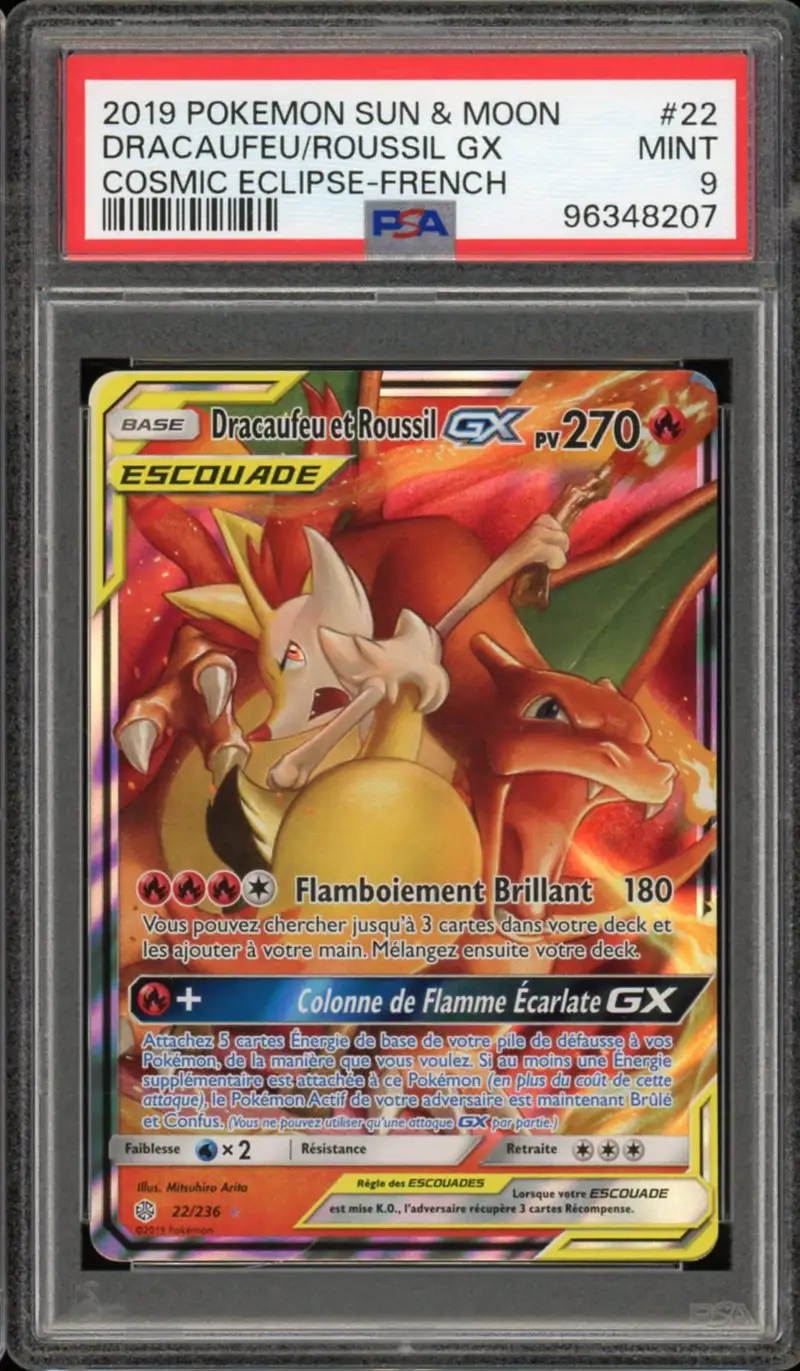 PSA 9 Dracaufeu et Roussil Gx