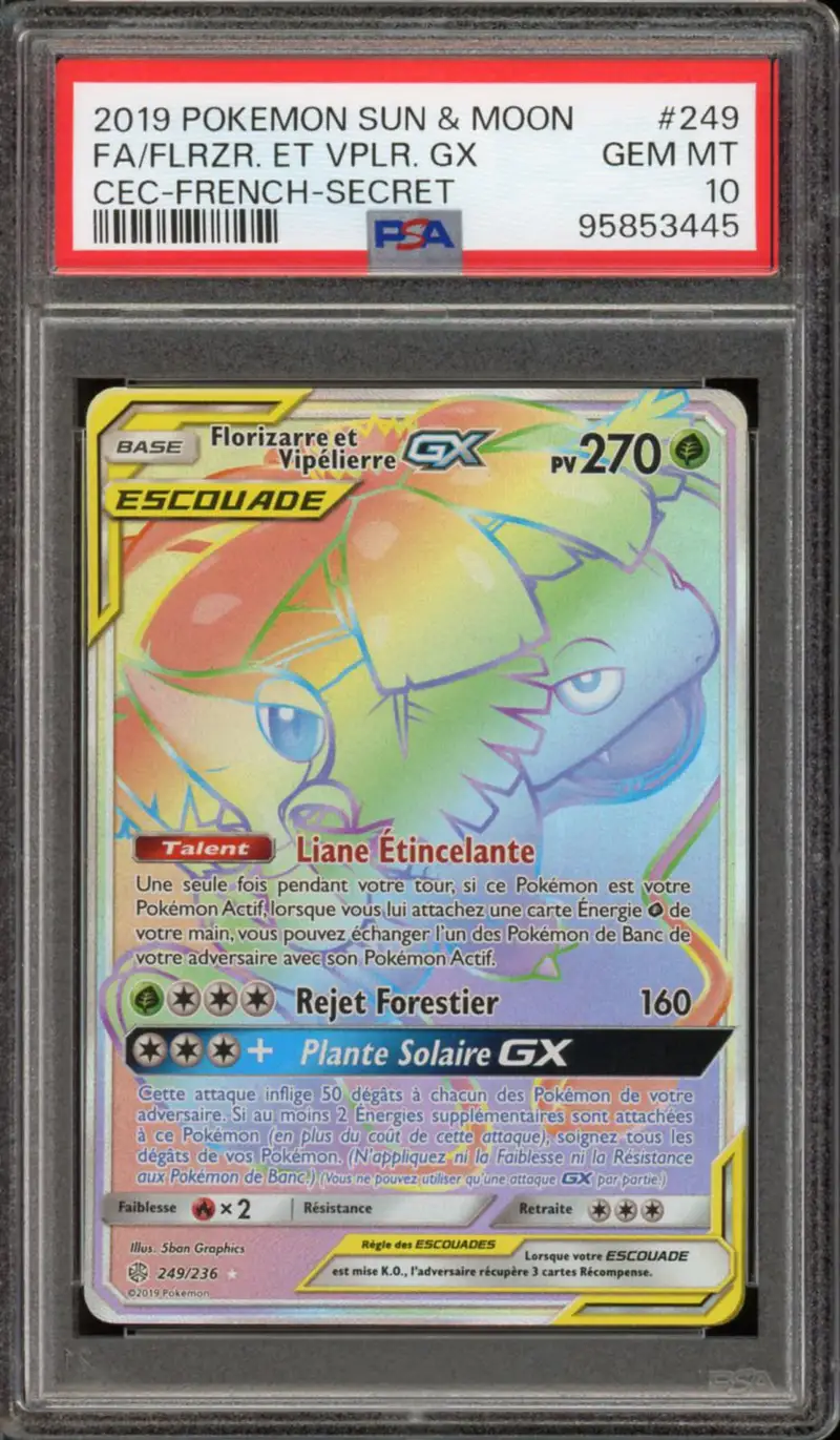 PSA 10 Florizarre et Vipélierre Gx Rainbow