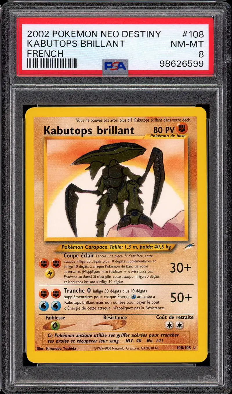 PSA 8 Kabutops Brillant
