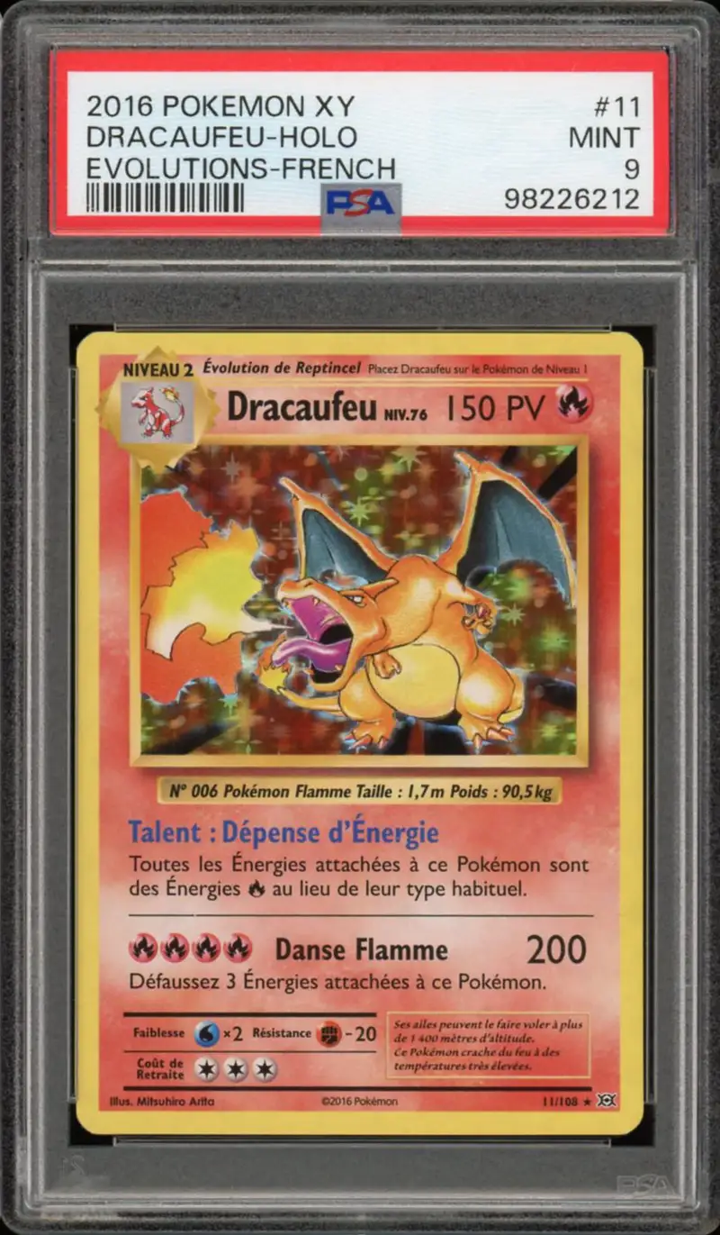 PSA 9 Dracaufeu Holo